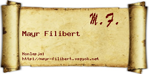 Mayr Filibert névjegykártya